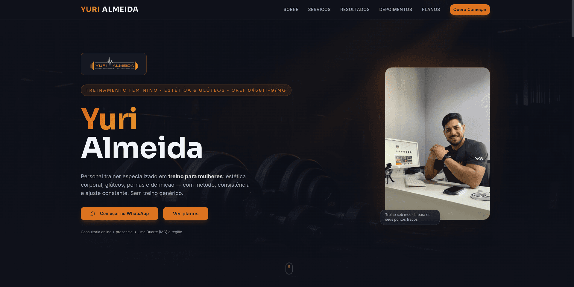 Case Página Yuri Almeida Personal